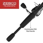 Zebco 33 Spinning Reel and Telescopic Fishing Rod Combo, Extendable 20-Inch to 6-Foot Fiberglass Fishing Pole, EVA Rod Handle, Size 20 Reel, Aluminum Spool, QuickSet Anti-Reverse, Silver/Black