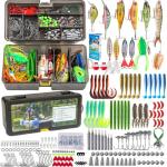 THKFISH Fishing Lures Kit, Bass Fishing Gear Kit for Freshwater Tackle Box with Tackle Included Topwater Baits, Spinner Bait, Frog, Hooks/Weights Accessories Gift for Adults