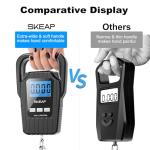Digital Fish Scale Hanging Scale Fishing Scale, SKEAP 110lb/50kg Luggage Scale,Fish Weighing Scale, Upgrade Large Handle & Backlit LCD Display, Black,Fishing Gifts for Men,Black