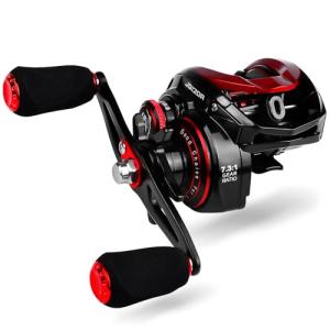 YACUYU Fishing Reels Baitcaster Reel - 7.3:1 Gear Ratio Magnetic Braking System Carbon Fiber Drag Low Profile 6+1 Ball Bearings Fish Casting Baitcasting Fishing Reel