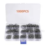 AMHDV 300Pcs/ 500Pcs/ 1000Pcs Small Fishing Hooks, 10 Different Sizes Tiny Fish Hook Set for Freshwater (1000pcs (2# to 20#))