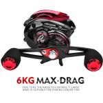 YACUYU Fishing Reels Baitcaster Reel - 7.3:1 Gear Ratio Magnetic Braking System Carbon Fiber Drag Low Profile 6+1 Ball Bearings Fish Casting Baitcasting Fishing Reel