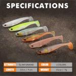 TRUSCEND Soft Fishing Lures for Bass Trout Walleye Pike Crappie Lures Paddle Tail Swimbaits Soft Fishing Baits Freshwater Saltwater Jigging Bass Gear Gifts for Men