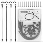 Fishing Rod Straps for Boat Deck, 18" Rubber Bands Based Tie Down Holder Straps for Boat, Kayak, Truck Bed