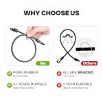 Fishing Rod Straps for Boat Deck, 18" Rubber Bands Based Tie Down Holder Straps for Boat, Kayak, Truck Bed