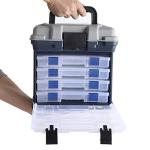 KINJOEK Fishing Tackle Box Kit, 4 Layers Portable Fishing Tackle Box Organizer with Drawers, Fishing Tackle Storage Boxes for Fresh Water and Salt Water,110 lbs Capacity