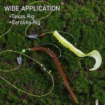 Dr.Fish 100 Pack EWG Hooks Bass Fishing Worm Hooks Extra Wide Gap Freshwater Fishing Carolina/Texas Rig #1