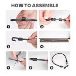 Fishing Rod Straps for Boat Deck, 18" Rubber Bands Based Tie Down Holder Straps for Boat, Kayak, Truck Bed