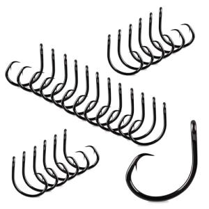 Mustad Demon Perfect Inline Circle Hook 39950NP, 3X Strong Fishing Hooks, Wide Gap Circle Hook Packs for Saltwater & Freshwater Fishing, Original Design Big Hooks, Black Nickel - Size 2/0-25 Packs
