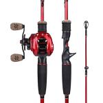 Sougayilang Fishing Rod and Reel Combo, 2-Piece M/MH Fishing Pole with Baitcasting Reel Set, Baitcaster Combo-5.9ft with Left Hand Reel