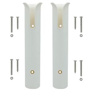 HiUmi Fishing Rod Holder Racks Bracket Wall Mounted Boat Side Mount Tool Holder Tube Links with Screws 2/4/6 Pole Tube (2-TUBE White)