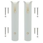 HiUmi Fishing Rod Holder Racks Bracket Wall Mounted Boat Side Mount Tool Holder Tube Links with Screws 2/4/6 Pole Tube (2-TUBE White)