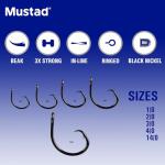 Mustad Demon Perfect Inline Circle Hook 39950NP, 3X Strong Fishing Hooks, Wide Gap Circle Hook Packs for Saltwater & Freshwater Fishing, Original Design Big Hooks, Black Nickel - Size 2/0-25 Packs