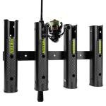 Hikeen Adjustable Fishing Rod Holder, 4 Tube Fishing Pole Holders Wall-Mounted Rod Rack for Boat Kayak Golf Cart Garage Crate Cooler Wagon RV