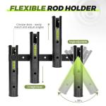 Hikeen Adjustable Fishing Rod Holder, 4 Tube Fishing Pole Holders Wall-Mounted Rod Rack for Boat Kayak Golf Cart Garage Crate Cooler Wagon RV
