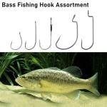 Dr.Fish 150 Pieces/Box Bass Hook Assortment, EWG, Round Bend, Drop Shot, Heavy Cover, Freshwater Fishing Worm Hooks Kit with Tackle Box, Texas Rig, Wacky, Punching Flipping