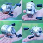 Sougayilang Spincast Fishing Reel, Size 30 Reel, Right or Left-Hand Retrieve, 3.9:1 Gear Ratio, Pre-spooled with Mono Fishing Line-Silver