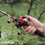 Sougayilang Fishing Rod and Reel Combo, 2-Piece M/MH Fishing Pole with Baitcasting Reel Set, Baitcaster Combo-5.9ft with Left Hand Reel