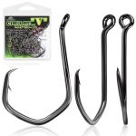 LUCKYFISHING Circle Hooks Catfish Hooks Circle Hooks for Saltwater Freshwater Offset Octopus Hooks 1/0-100PCS