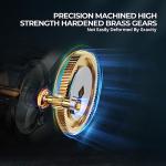 Piscifun Alijoz 400 Baitcaster Fishing Reel, 35Lbs Max Drag Aluminum Alloy Frame Baitcasting Reel, 8.1:1 Gear Ratio Freshwater and Saltwater Low Profile Casting Reel for Musky, Black Right Handle