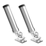 Rod Holders for Fishing Boat, 2 Pack Marine Grade Stainless Steel 316 Adjustable Swivel Deck Mount or Rail Mount Fishing Pole Holder (B Style)