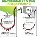 LUCKYFISHING Circle Hooks Catfish Hooks Circle Hooks for Saltwater Freshwater Offset Octopus Hooks 1/0-100PCS