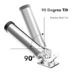 Rod Holders for Fishing Boat, 2 Pack Marine Grade Stainless Steel 316 Adjustable Swivel Deck Mount or Rail Mount Fishing Pole Holder (B Style)