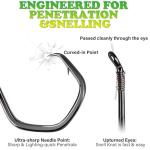 LUCKYFISHING Circle Hooks Catfish Hooks Circle Hooks for Saltwater Freshwater Offset Octopus Hooks 1/0-100PCS