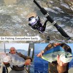 OLOLYAP Fishing Pole Combo 2PCS Telescopic Fishing Rod and Aluminum Reel Combos with Carrier Bag Sea Saltwater Freshwater Fishing Rod Reel Kits