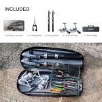 Fishing Rod Reel Combo - 2PCS 6.89ft Collapsible Rods 2PCS Spinning Reels Lures Set Fishing Pliers Carrier Bag for Travel Saltwater Freshwater Fishing Telescopic Fishing Pole Kit