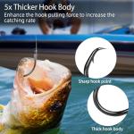 FishTrip 25pcs Circle Hooks Saltwater, in-Line 5X Strong Fishing Hooks for Saltwater & Freshwater, Live Bait Non-Offset Wide Gap Fish Hook for Catfish, Striped, Bass, Salmon, Mackerel, Tuna 2/0