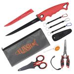 YLINSHA Fishing Tool Kit Fillet Knife Fishing 8pack Including Fishing Knife Fishing Scissors Fishing Pliers Saltwater Fish Measuring Ruler,Anti-Lost Lanyard Waterproof Storage BagTackle Accessory Kit