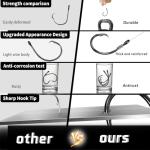 FishTrip 25pcs Circle Hooks Saltwater, in-Line 5X Strong Fishing Hooks for Saltwater & Freshwater, Live Bait Non-Offset Wide Gap Fish Hook for Catfish, Striped, Bass, Salmon, Mackerel, Tuna 2/0