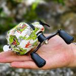 Sougayilang Spincast Fishing Reel, Size 30 Reel, Right or Left-Hand Retrieve, 3.9:1 Gear Ratio, Pre-spooled with Fishing Line