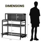 Unikito Fishing Rod Holders for Garage, Large All-in-One Fishing Rod Rack with Hooks, Top Storage Basket and Wheels, Sturdy Easy Assembly Fishing Pole Holder for Garage, Boat, Basement