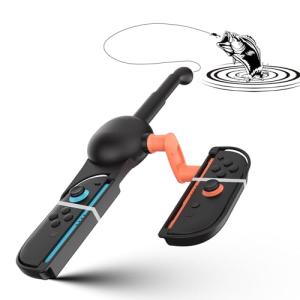 HEATFUN Switch 2 Fishing Rod - Realistic Fishing Game Accessory for Switch 2/Switch/Switch OLED Joycon, Compatible with Bass Pro Shops: The Strike & All Fishing/Hunting Games - 1 Pack