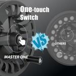 MASTER LOGIC Fly Fishing Reel 5/6wt - Aluminum Alloy Fly Reel with Pre-Loaded Yellow Line Combo, Durable Lightweight Design for Freshwater/Saltwater(Matte Gray)