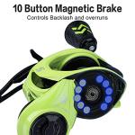 Sougayilang Baitcasting Reels, 8:1 Gear Ratio Fishing Reel with Magnetic Braking System Casting Reel, 9 + 1 Ball Bearings Super Smooth Anti-Corrosion Baitcaster Reel-Right Hand(Green)
