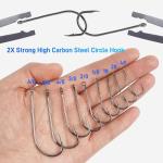 Baitholder Fishing Hooks Barbed Shank Bait Holder Hooks Long Shank Offset High Carbon Steel Jig Fishing Hooks Saltwater Freshwater Size #4-6/0