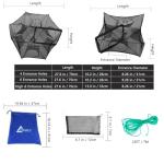 Drasry Black Fishing Bait Trap Foldable Fish Net for Minnow Crab Crayfish Crawdad Shrimp Trap Cast Net Dip Cage Collapsible Easy Use 4 6 Hole Fishing Accessories (6 Holes Black)