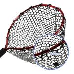 BasicGear Aluminum Fishing Landing Net (Silicone Version) – Durable Silicone Mesh, Lightweight Frame, EVA Floating Non-Slip Grip, Anti-Loss Rope & D-Ring