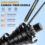 PLUSINNO Floating Fishing Net with Telescoping Handle, Carbon Fiber Ultralight Long Fish Net, Collapsible Landing Net 7.86Ft, Fishing Gear Kayak Accessories for Bass Trout Salmon