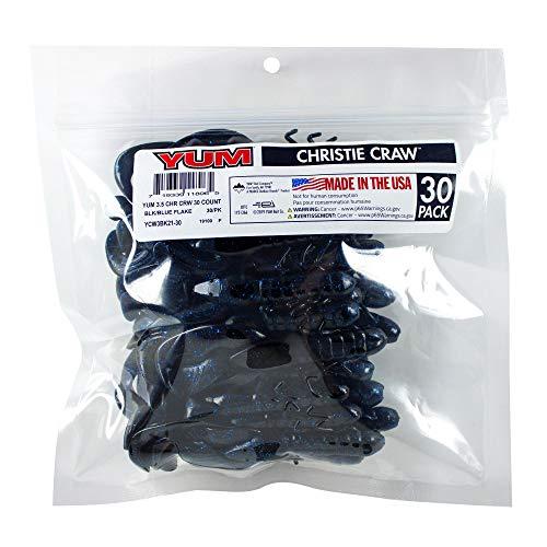 Yum Lures Christie Craw Bulk Pack Black/Blue Flake 3 1/2 inch (YCW3BK21-30)