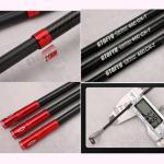 GTOFYU Telescopic Fishing Rod, Carbon Fiber Travel Surf Rod, Spinning Power Lure 2-9Oz, 20-50LB,Extra-Heavy Throwing Surfcasting Baitcasting Pole, Distance Throwing Fishing Rod, 4.5M/15Ft,Red