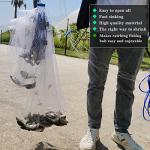 Drasry Saltwater Fishing Cast Net 3/8 and 1/4 Mesh with Heavy Duty Gray Sinker American Monofilament Fish Throw Net for Bait Trap 3FT 4FT 5FT 6FT 7FT 8FT 9FT Radius 3/8, 4FT Radius /120cm