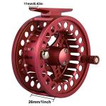 FANGBLUE Fly Fishing Reel Aluminum Alloy 5/6 WT Large Arbor 2+1BB Interchangeable for Saltwater and Freshwater Fly Wheel 5/6 WT (Wine Red)