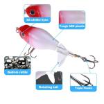 BULUSEL Top Water Fishing Lures, Plopper Fishing Lure, Bass Lures, Baits, Swimbait, Topwater Lure with Triple Hooks(#6)
