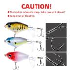 BULUSEL Top Water Fishing Lures, Plopper Fishing Lure, Bass Lures, Baits, Swimbait, Topwater Lure with Triple Hooks(#6)
