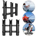 WXYWLIFB Fishing Rod Holder Bracket Tube 3 Rod Rack Wall Mounted Rod Holder Portable Fishing Pole Holders for Boat Truck Kayak Garag (Black)