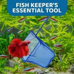 SunGrow Betta Fish Net, Secure Delicate Fin, 5x4 Inches with 11 Inches Handle, Extra Soft Nylon Net, Easy Routine Aquarium Tank Maintenance, Fish Tank Supplies